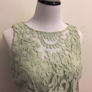 Adrianna Papell Mint Lace Illusion Dress